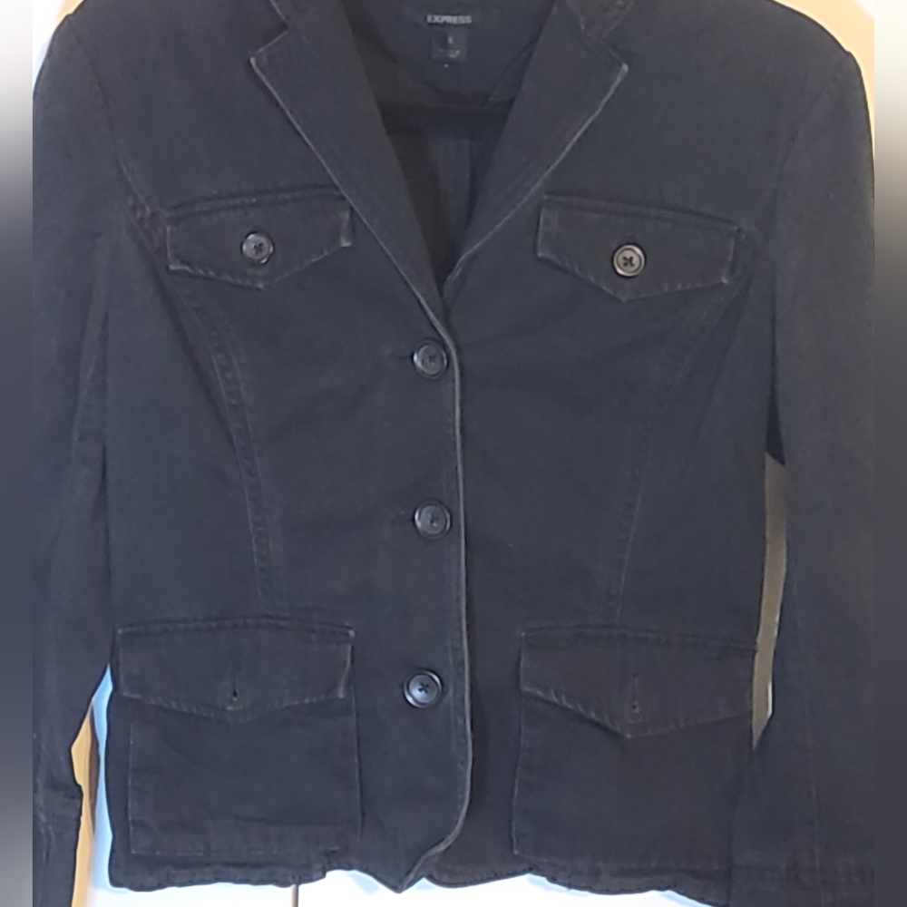 🍂 EXPRESS Incredibly SOFT Cotton Women's Short Jacket w/ Beautiful Button … - Picture 6 of 6